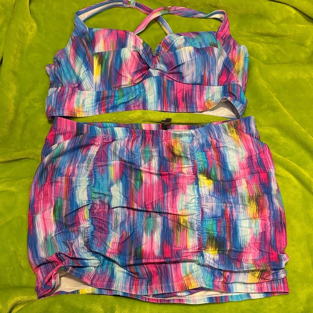 Colorful Two-Piece Swimsuit (Torrid)